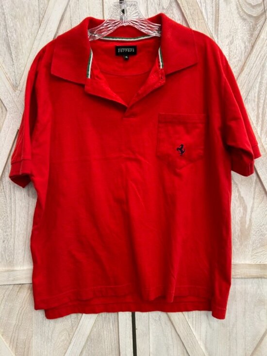 Ferrari Other - Ferrari Polo Shirt Mens XL Red Pocket Embroidered Prancing Horse Italy